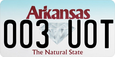 AR license plate 003UOT