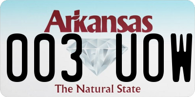 AR license plate 003UOW
