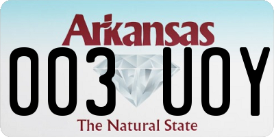 AR license plate 003UOY