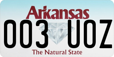 AR license plate 003UOZ