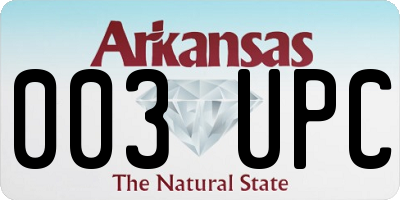 AR license plate 003UPC