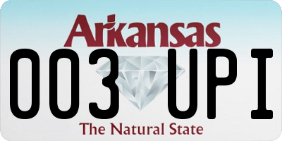 AR license plate 003UPI
