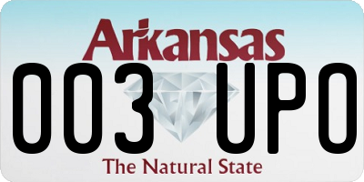 AR license plate 003UPO