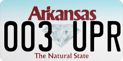 AR license plate 003UPR