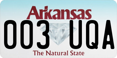 AR license plate 003UQA