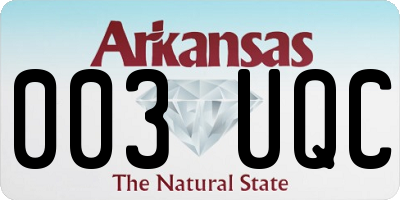 AR license plate 003UQC