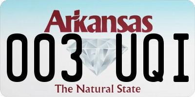 AR license plate 003UQI