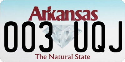 AR license plate 003UQJ