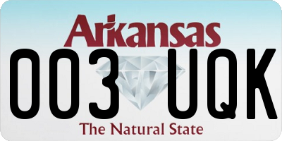 AR license plate 003UQK