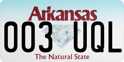 AR license plate 003UQL