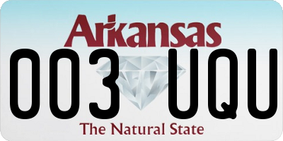 AR license plate 003UQU