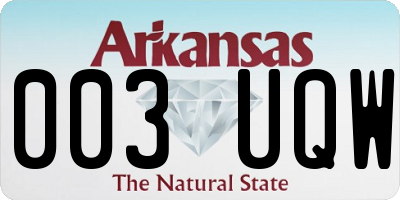 AR license plate 003UQW