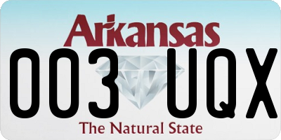 AR license plate 003UQX