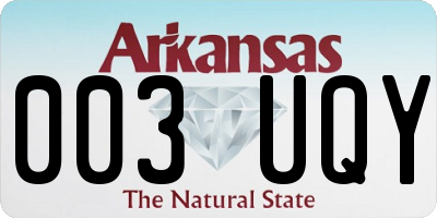 AR license plate 003UQY