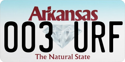 AR license plate 003URF