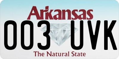AR license plate 003UVK
