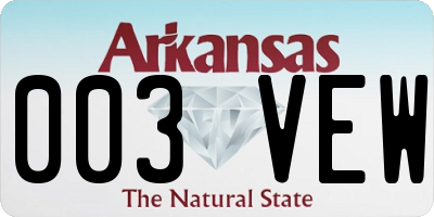 AR license plate 003VEW