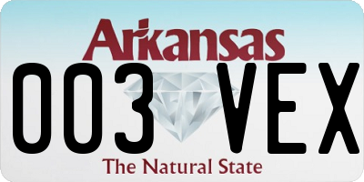AR license plate 003VEX