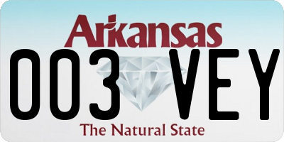 AR license plate 003VEY