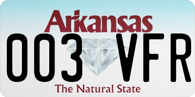 AR license plate 003VFR