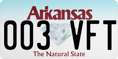 AR license plate 003VFT