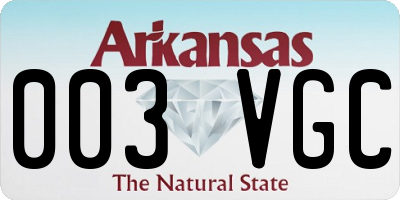 AR license plate 003VGC