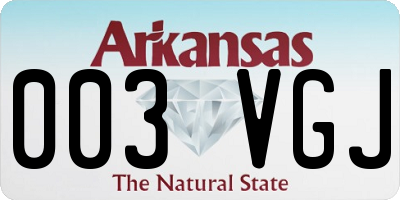 AR license plate 003VGJ