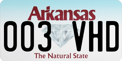 AR license plate 003VHD