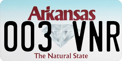 AR license plate 003VNR