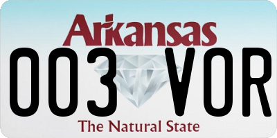 AR license plate 003VOR