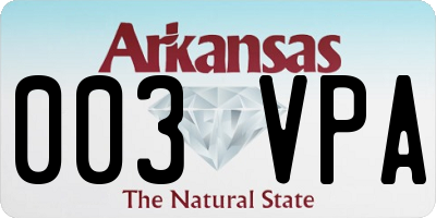 AR license plate 003VPA