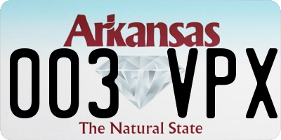 AR license plate 003VPX