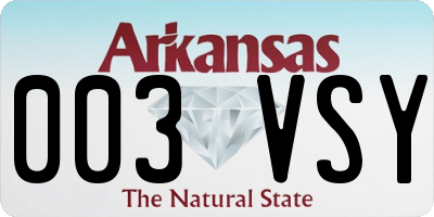AR license plate 003VSY