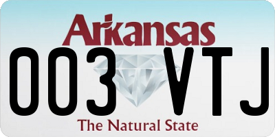 AR license plate 003VTJ