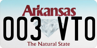 AR license plate 003VTO