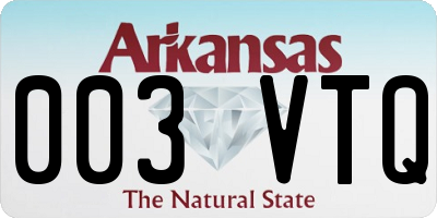 AR license plate 003VTQ