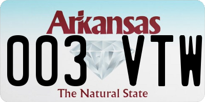 AR license plate 003VTW