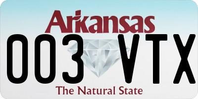 AR license plate 003VTX