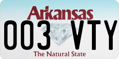 AR license plate 003VTY