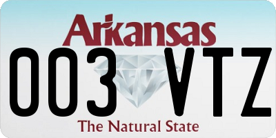 AR license plate 003VTZ