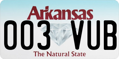 AR license plate 003VUB