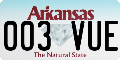 AR license plate 003VUE