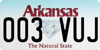 AR license plate 003VUJ