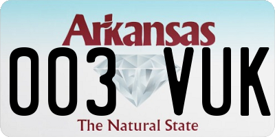 AR license plate 003VUK