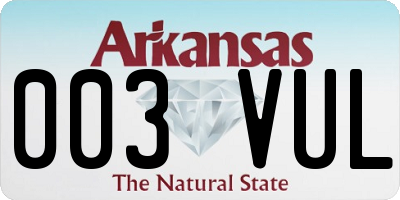 AR license plate 003VUL