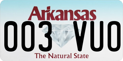 AR license plate 003VUO