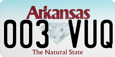 AR license plate 003VUQ