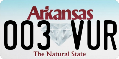 AR license plate 003VUR