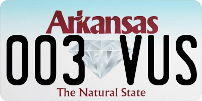 AR license plate 003VUS