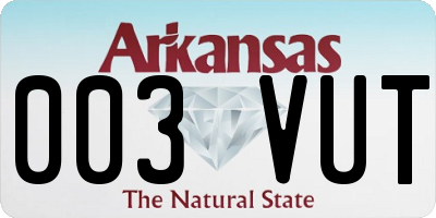 AR license plate 003VUT